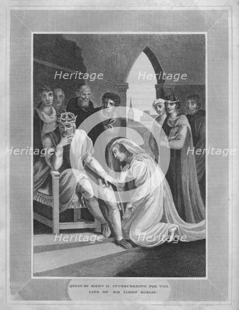 'Queen of Richard II. Interceeding for the Life of Sir Simon Burley', 1838. Artist: Unknown.