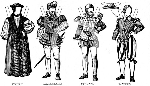 'The Gallery of Costume: Dresses Worn in the Days When Queen Mary Reigned', c1934. Artist: Unknown.