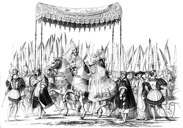 Imperial procession, 1529-1530 (1849).Artist: Lucas Cranach the Elder