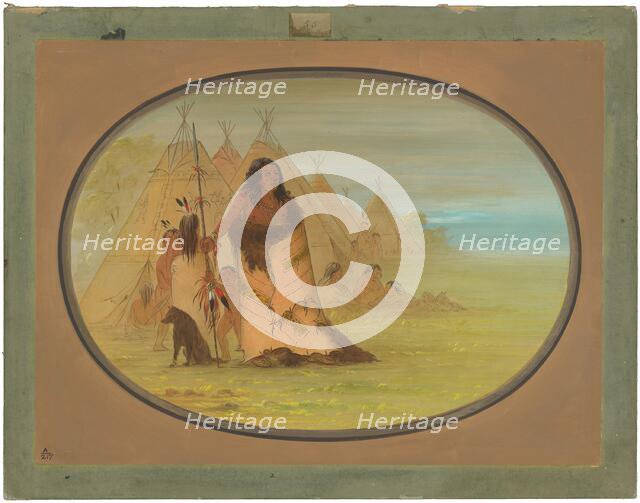 Puncah Chief Surrounded by His Family, 1861/1869. Creator: George Catlin.