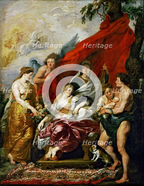 The Birth of the Dauphin at Fontainebleau (The Marie de' Medici Cycle). Artist: Rubens, Pieter Paul (1577-1640)