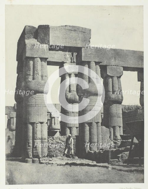 Louqsor, Groupe de Colonnes dans le Palais; Thèbes, 1849/51, printed 1852. Creator: Maxime du Camp.