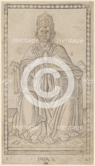 Papa (Pope), c. 1465. Creator: Master of the E-Series Tarocchi.