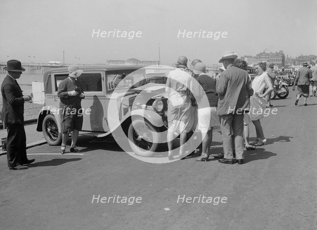 Bianchi saloon of Kitty Brunell at the B&HMC Brighton Motor Rally, Brighton, Sussex, 1930. Artist: Bill Brunell.