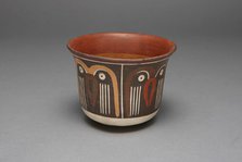 Bowl Depicting a Repeating Abstract Motif, Possibly Representing Owls, 180 B.C./A.D. 500. Creator: Unknown.