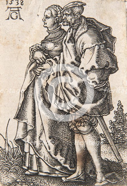 From the series "The Small Wedding Dancers" , 1538. Creator: Aldegrever, Heinrich (1502-1560).