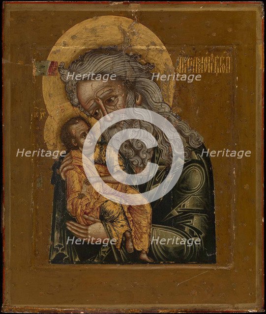 Simeon the God-Receiver, 1800. Artist: Russian icon  