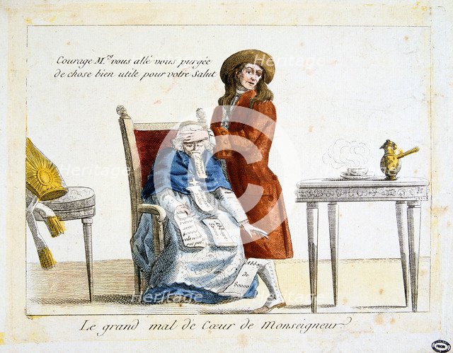 French Revolution 1789: anti-clericalism. Artist: Anon