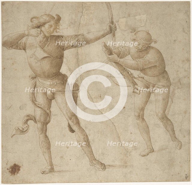 An Archer and an Arbalist, c. 1500. Creator: Perugino (ca. 1450-1523).