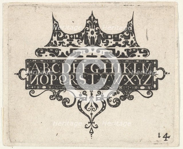 Blackwork Print with the Alphabet, ca. 1620. Creator: Claes Jansz Visscher.
