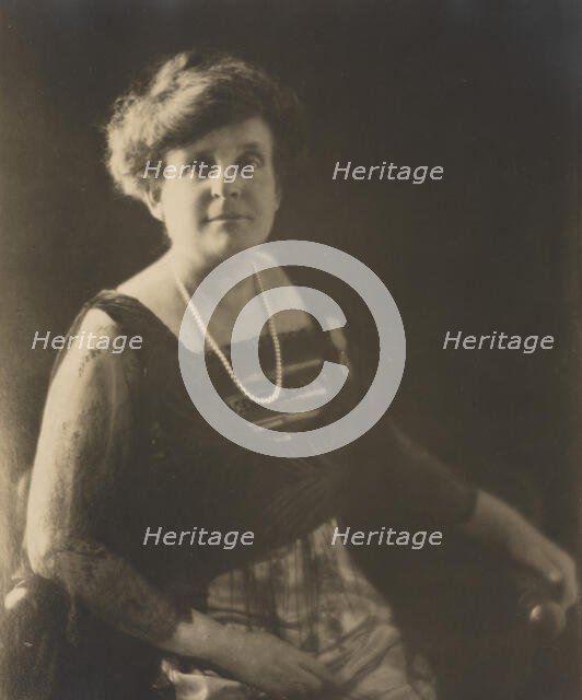 Frances Benjamin Johnston, photographer, posed wearing a pearl necklace..., Palme acade´mique, c1930 Creator: Anthony Bacon.