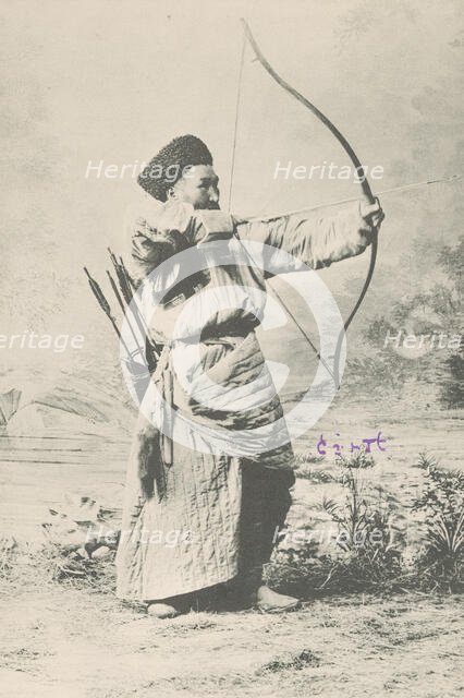 A Buriat Shooting a Bow, 1904-1917. Creator: Unknown.