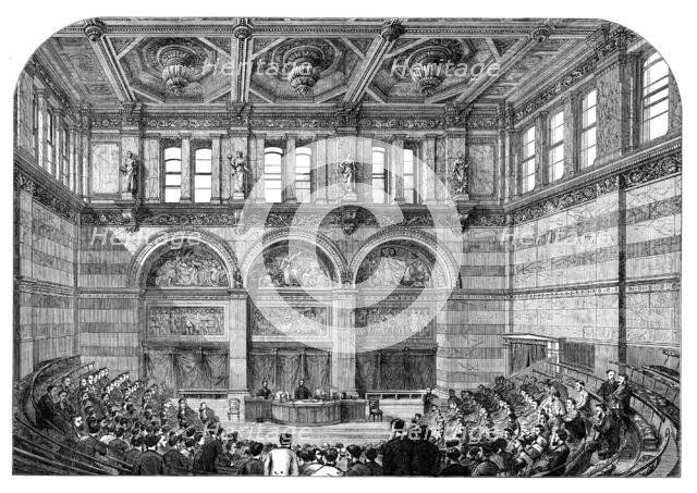 The Lecture Theatre, London University, Burlington Gardens, 1871. Creator: Unknown.