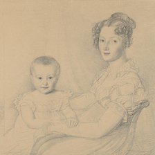 Portrait of a Mother and Child, 1823. Creator: John Linnell the Elder.