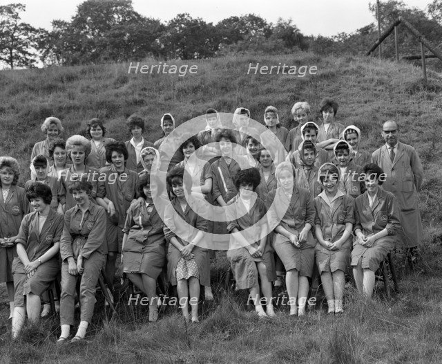 Women from the ICI powder works in a group photograph, South Yorkshire, 1962. Artist: Michael Walters