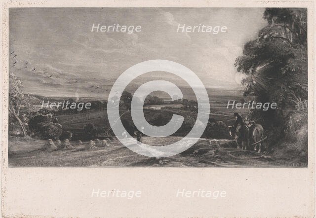 Autumnal Sunset, 1830. Creator: David Lucas.