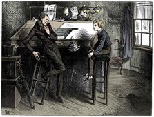 David Copperfield and Uriah Heep, 1912.  Artist: Frederick Barnard.