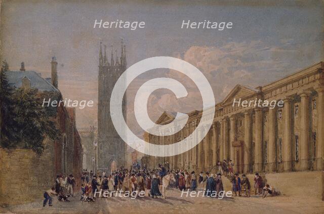 St Mary's Church and County Hall, Warwick, 1826-27. Creator: David Cox the Elder.