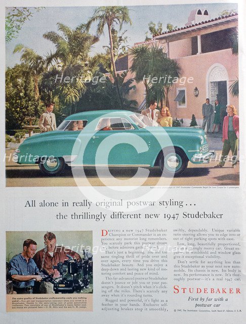 Studebaker car advert, 1947. Artist: Unknown