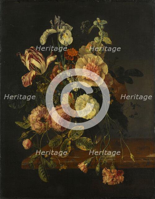 Still Life with Flowers, 1670-1727. Creator: Jacob van Walscapelle.