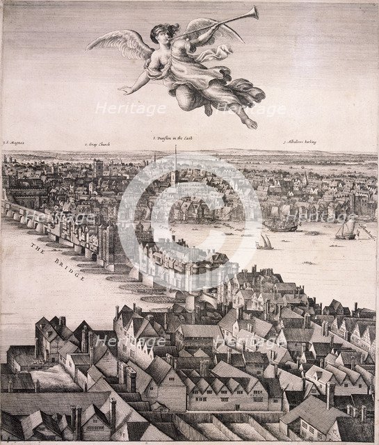 Panoramic view of London, c1670. Artist: Wenceslaus Hollar