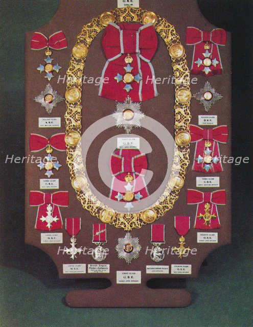 'Insignia of the Order of the British Empire', 1953. Artist: Unknown.
