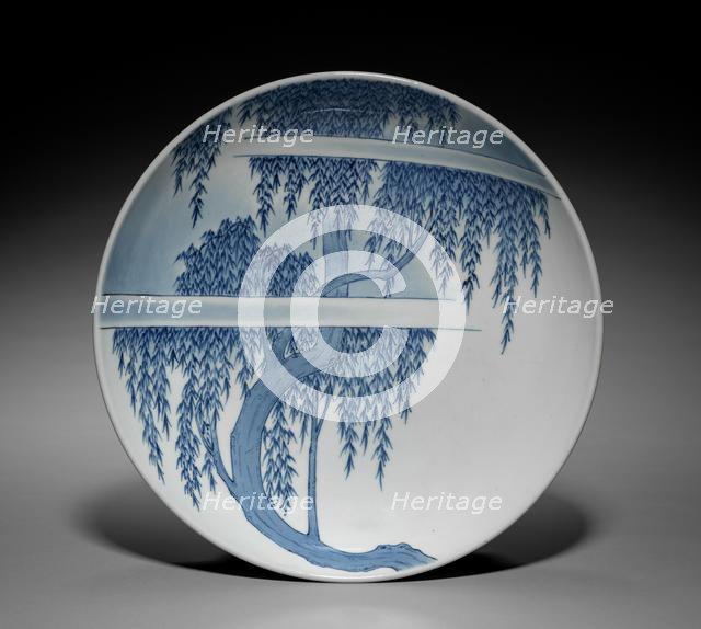 Plate with Willow Tree and Cloud, 1800s. Creator: Unknown.