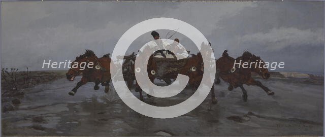 Four-in-Hand, 1881. Creator: Jozef Chelmonski.