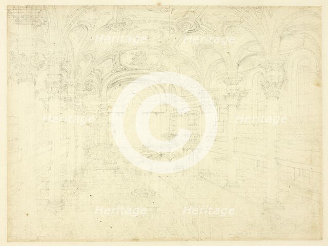 Study for St. Martin's in the Fields, from Microcosm of London, c. 1809. Creator: Augustus Charles Pugin.