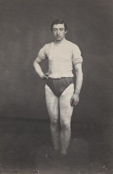 Young Man in Athletic Outfit, c.1857. Creator: Oliver H. Willard (American, 1828-1875), attributed to.