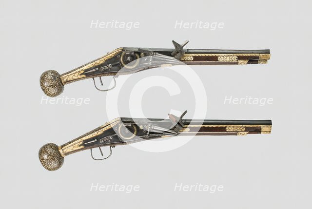Pair of Wheellock Pistols, Dresden, 1577. Creator:  A. Drechsler.