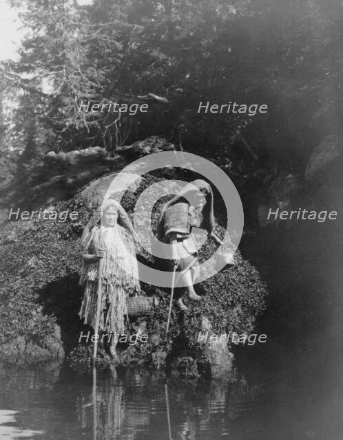 Gathering seaweed-Clayoquot, c1910. Creator: Edward Sheriff Curtis.