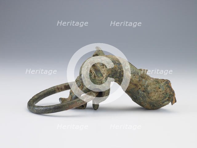 Dragon-head handle and ring (fragment), Zhou dynasty, ca. 1050-221 BCE. Creator: Unknown.