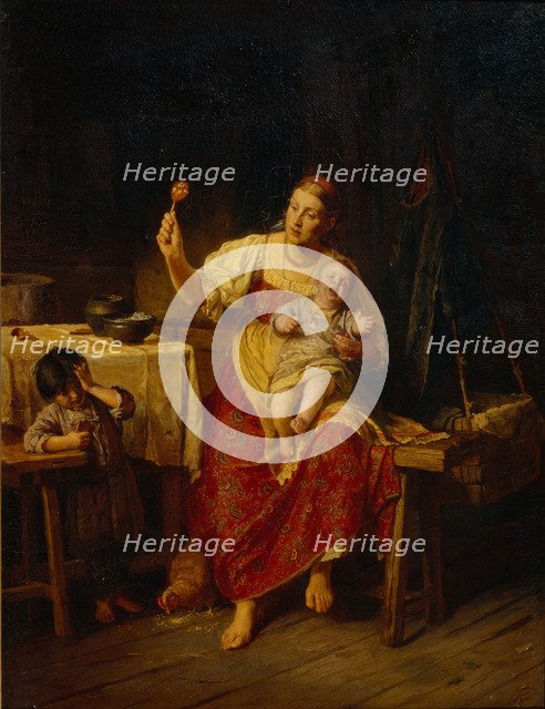 The Stepmother, 1874. Artist: Zhuravlev, Firs Sergeevich (1836-1901)