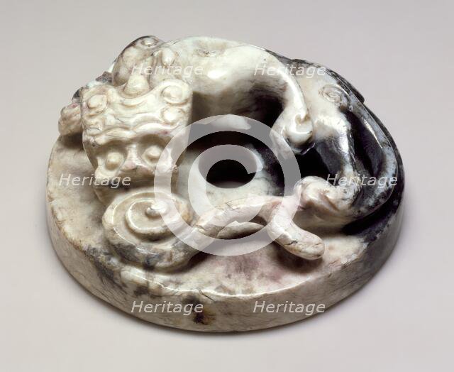 Small Perforated Disk (Bi) with Dragon, 206 B.C.- A.D. 220. Creator: Unknown.