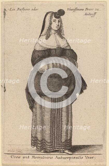 Ciuis aut Mercatoris Antuerpiensis Vxor, 1650. Creator: Wenceslaus Hollar.
