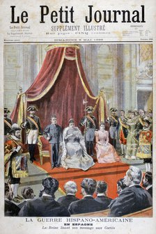 The Spainsh Queen giving a speech, Spanish-American War, 1898. Artist: F Meaulle