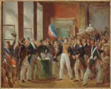 Louis-Philippe taking the oath at the Hotel de Ville, July 31, 1830, c1830. Creator: Unknown.