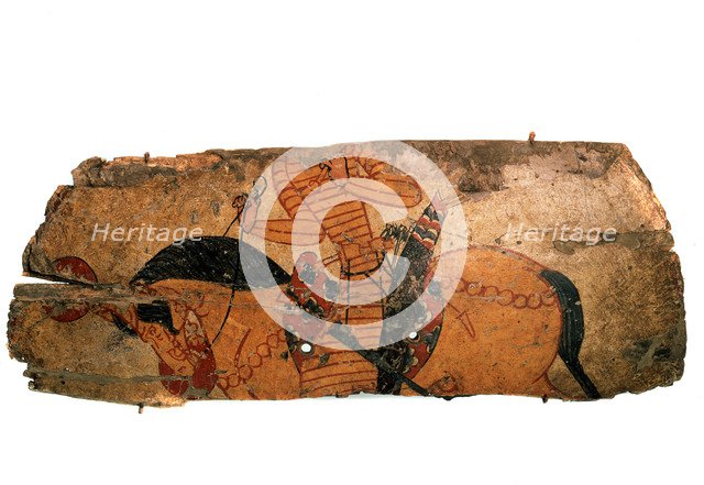 'Shield with a horseman' (Detail), end 7th, early 8th century.