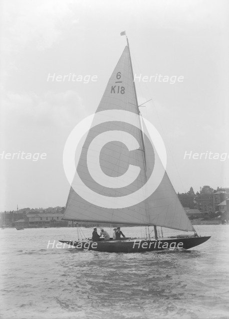 The 6 Metre sailing yacht 'Jean', 1922. Creator: Kirk & Sons of Cowes.