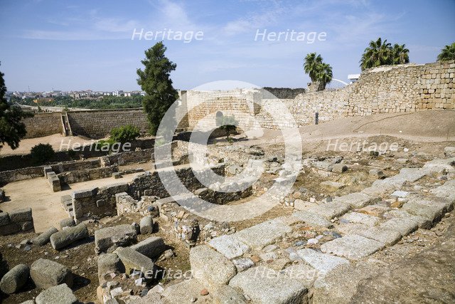 The Arab fortress (alcazaba) at Merida, Spain, 2007. Artist: Samuel Magal