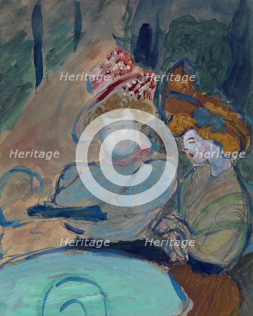 Two Women in a Street Café. Artist: Verefkin, Marianne, von (1860-1938)