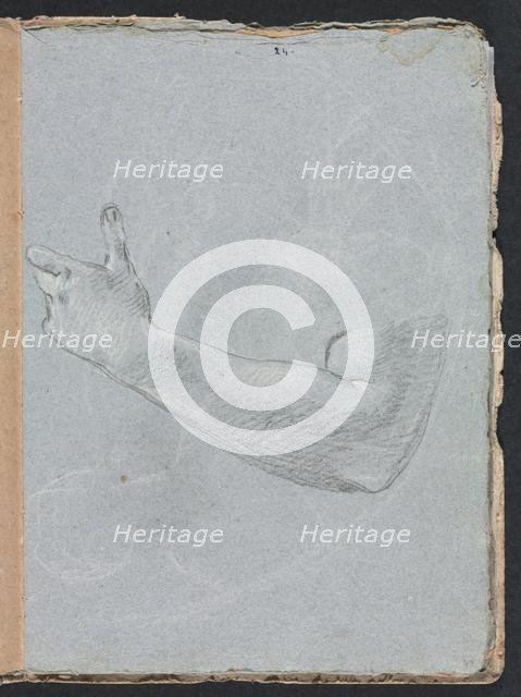 Verona Sketchbook: Left arm and hand (page 47), 1760. Creator: Francesco Lorenzi (Italian, 1723-1787).