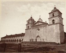 Old Mission Church, Santa Barbara, 1876, printed ca. 1876. Creator: Carleton Emmons Watkins.
