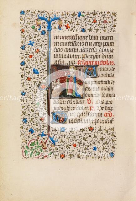 Saint Nicholas Rescuing Three Youths from a Tub; Book of Hours, about 1440-1450. Creator: Workshop of the Bedford Master.