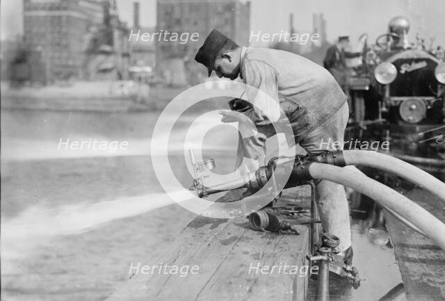 Testing fire engines, 1913. Creator: Bain News Service.