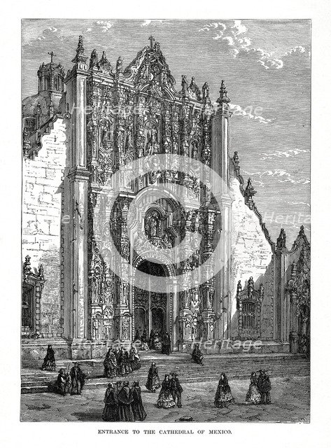 The Cathedral, Mexico City, Mexico, 19th century. Artist: Unknown
