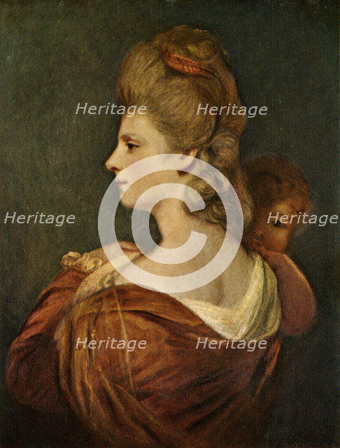'Portrait of Lady and Child', c1780, (c1912). Artist: Unknown.