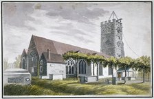 North-east view of All Saints Church, Fulham, London, c1800.                                         Artist: Anon