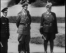 Adolf Hitler, Hermann Goering and Two German Officers Looking Out to Sea, 1940. Creator: British Pathe Ltd.